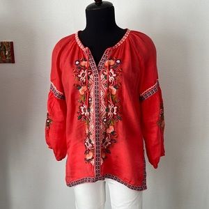 Johnny Was Workshop Embroidered Blouse